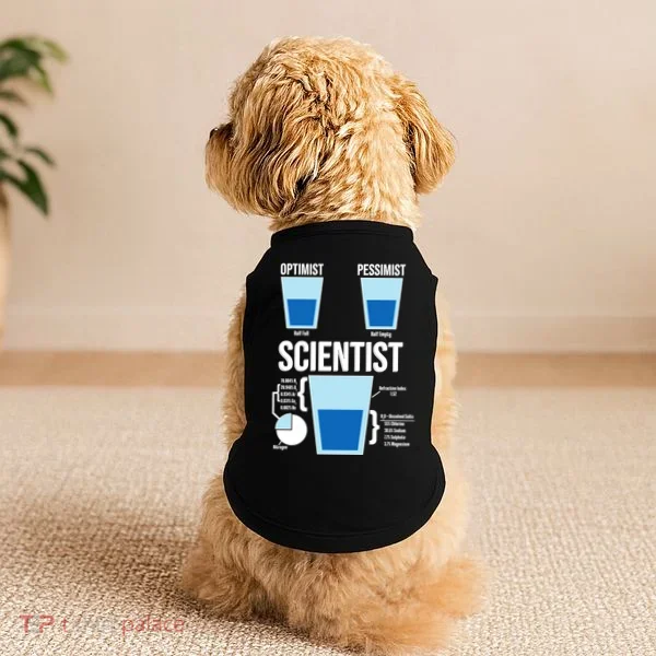Funny Optimist Pessimist Scientist Doggie Tank