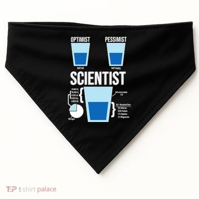Funny Optimist Pessimist Scientist USA-Made Doggie Bandana