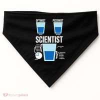 Funny Optimist Pessimist Scientist USA-Made Doggie Bandana thumb 0