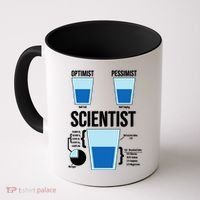 Funny Optimist Pessimist Scientist Coffee Mug thumb 0