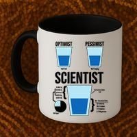 Funny Optimist Pessimist Scientist Coffee Mug thumb 2