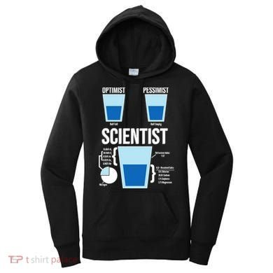 Funny Optimist Pessimist Scientist Women's Hoodie