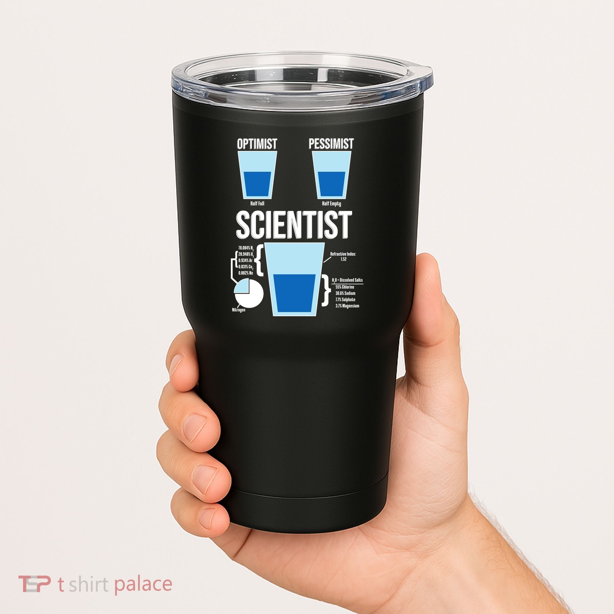 Funny Optimist Pessimist Scientist Tumbler