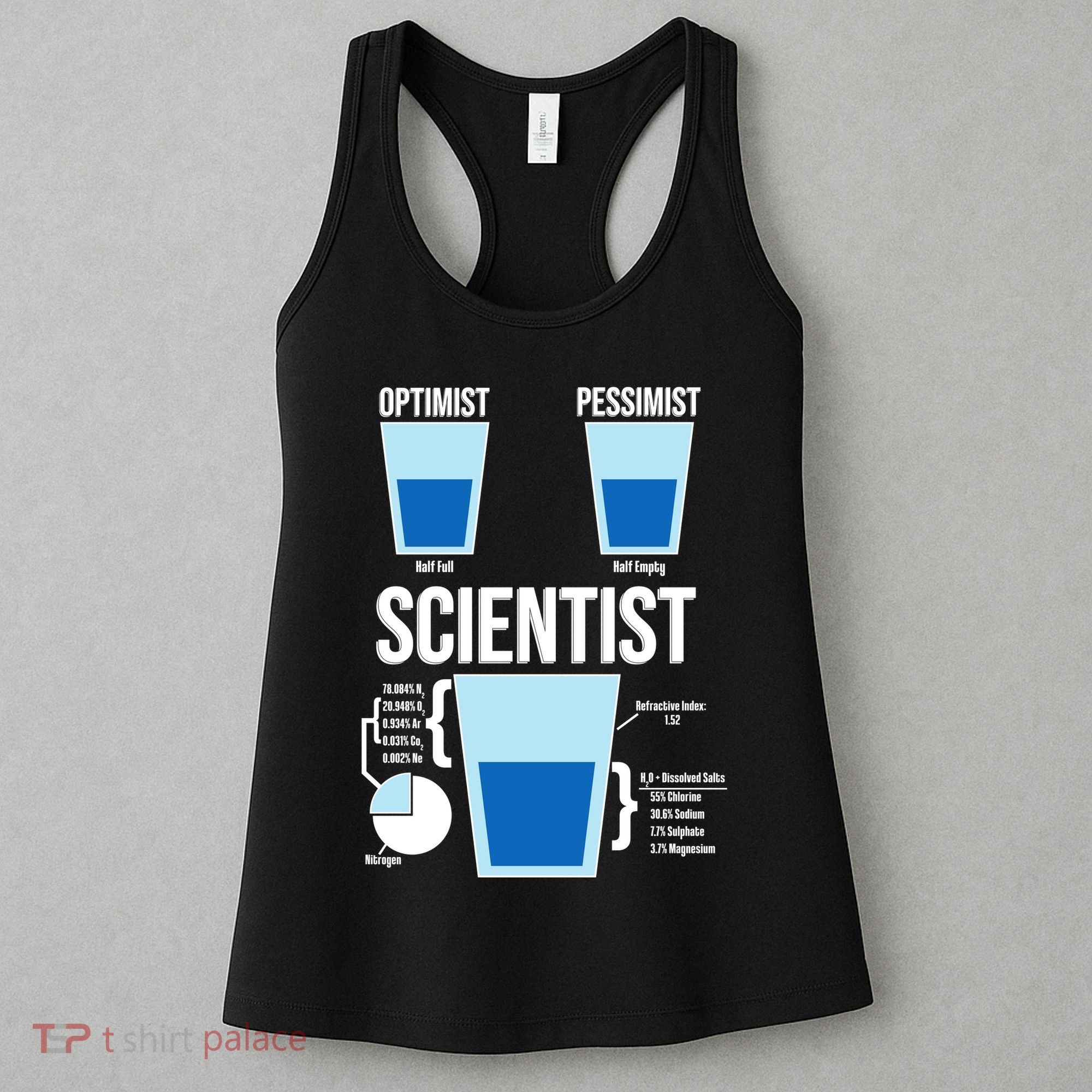 Funny Optimist Pessimist Scientist Women's Tank Top