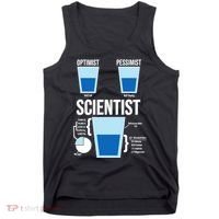 Funny Optimist Pessimist Scientist Tank Top thumb 0