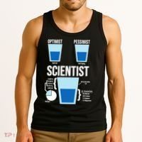 Funny Optimist Pessimist Scientist Tank Top thumb 3