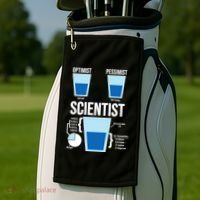 Funny Optimist Pessimist Scientist Golf Towel thumb 2