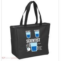 Funny Optimist Pessimist Scientist Tote Bag thumb 2