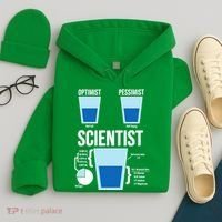 Funny Optimist Pessimist Scientist Hoodie thumb 4