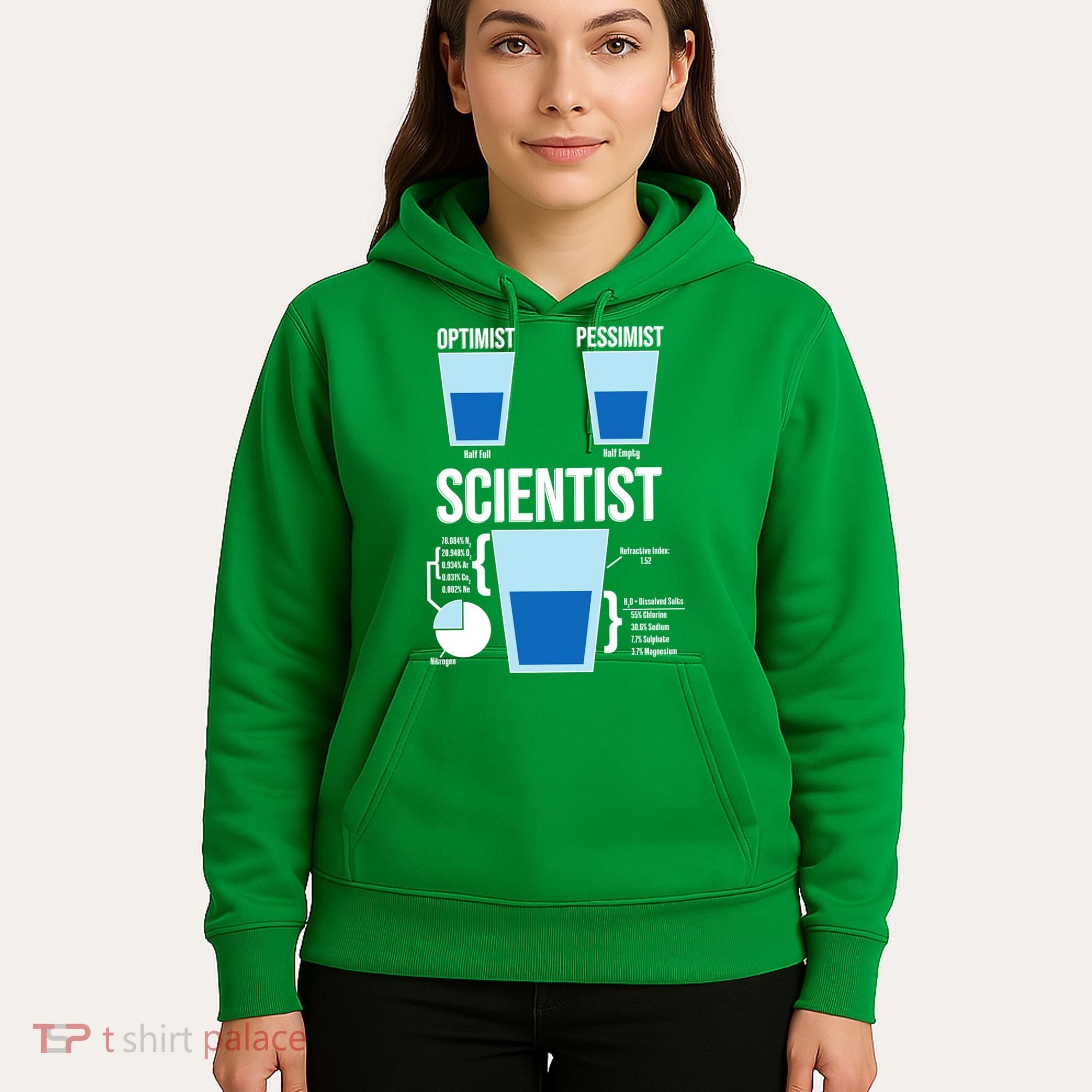 Funny Optimist Pessimist Scientist Hoodie