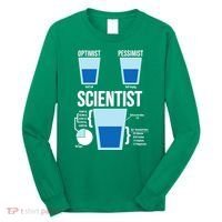 Funny Optimist Pessimist Scientist Long Sleeve Shirt thumb 0