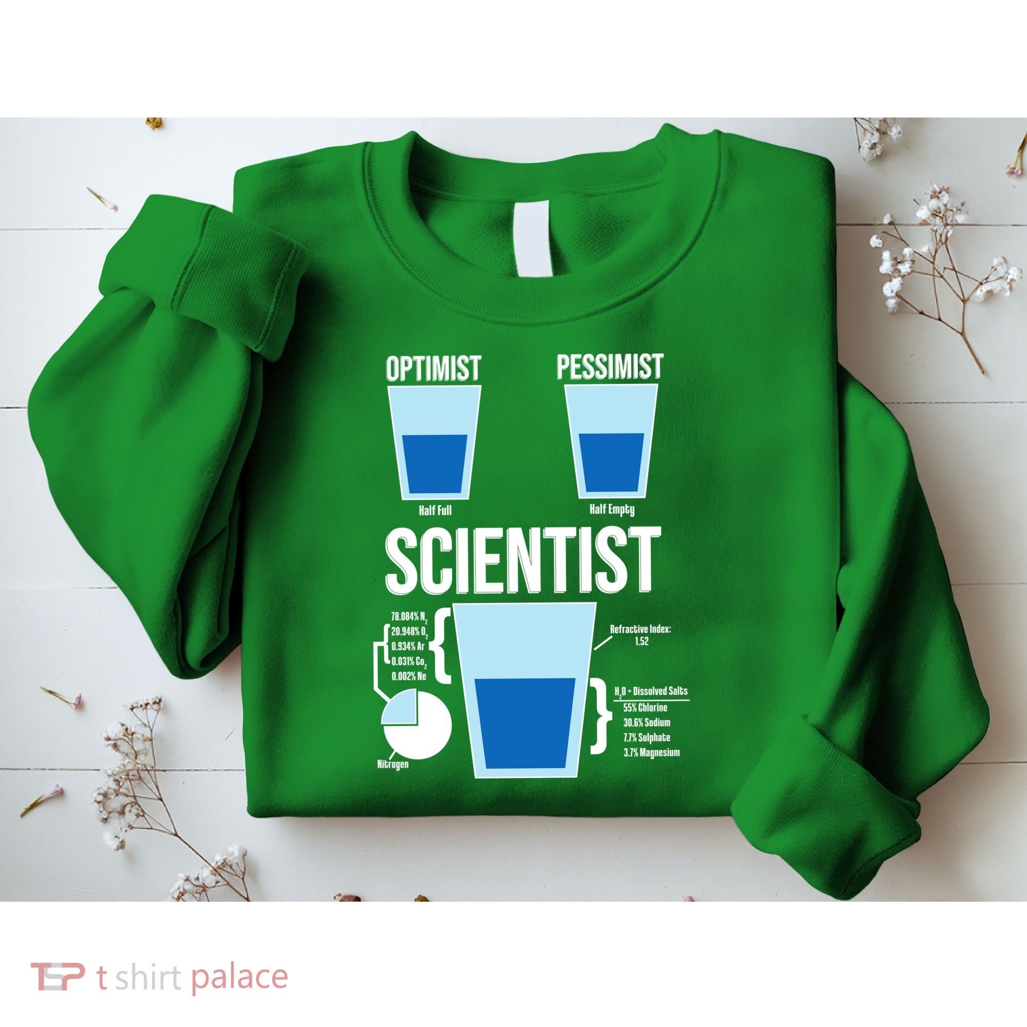 Funny Optimist Pessimist Scientist Sweatshirt