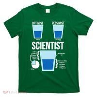 Funny Optimist Pessimist Scientist T-Shirt thumb 0