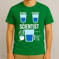 Funny Optimist Pessimist Scientist T-Shirt thumb 3