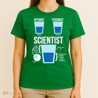 Funny Optimist Pessimist Scientist T-Shirt thumb 4