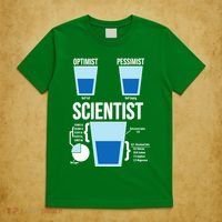 Funny Optimist Pessimist Scientist T-Shirt thumb 5