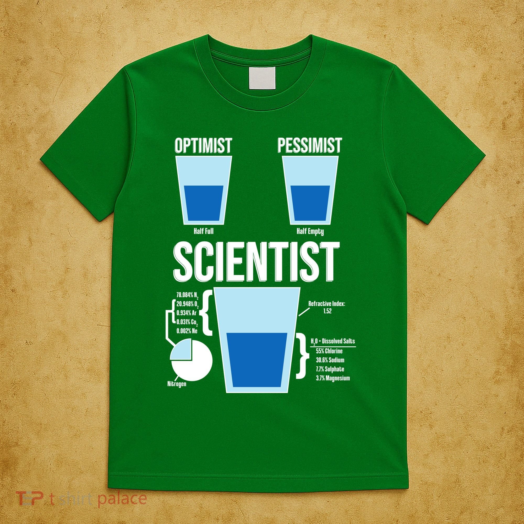 Funny Optimist Pessimist Scientist T-Shirt
