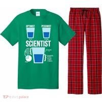 Funny Optimist Pessimist Scientist Pajama Set thumb 0