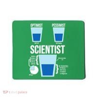 Funny Optimist Pessimist Scientist Mousepad thumb 0
