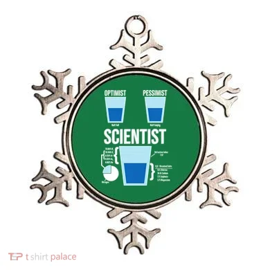 Funny Optimist Pessimist Scientist Ornament