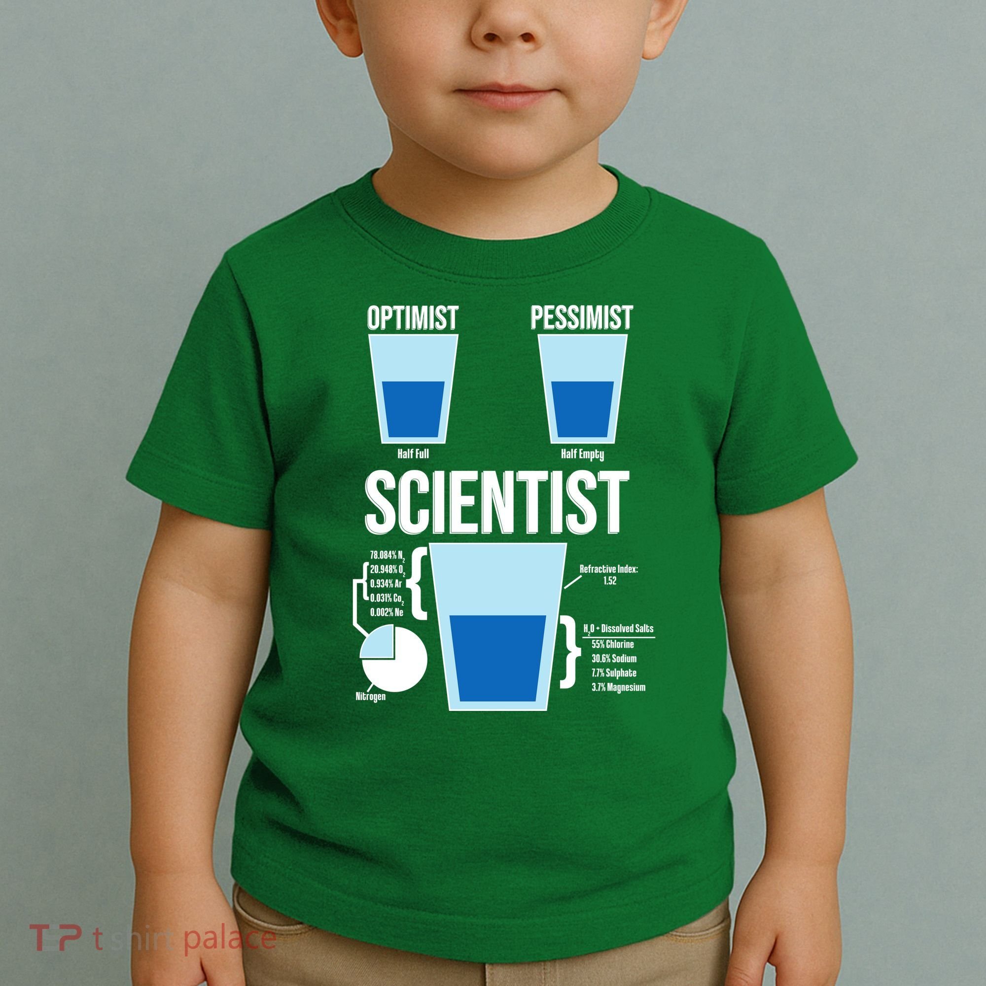 Funny Optimist Pessimist Scientist Toddler T-Shirt