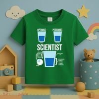 Funny Optimist Pessimist Scientist Toddler T-Shirt thumb 3