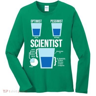 Funny Optimist Pessimist Scientist Women's Long Sleeve Shirt