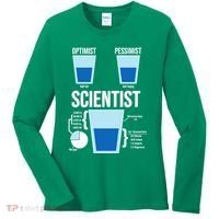 Funny Optimist Pessimist Scientist Women's Long Sleeve Shirt thumb 0