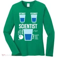 Funny Optimist Pessimist Scientist Women's Long Sleeve Shirt thumb 0