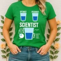 Funny Optimist Pessimist Scientist Women's T-Shirt thumb 2