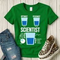 Funny Optimist Pessimist Scientist Women's T-Shirt thumb 3