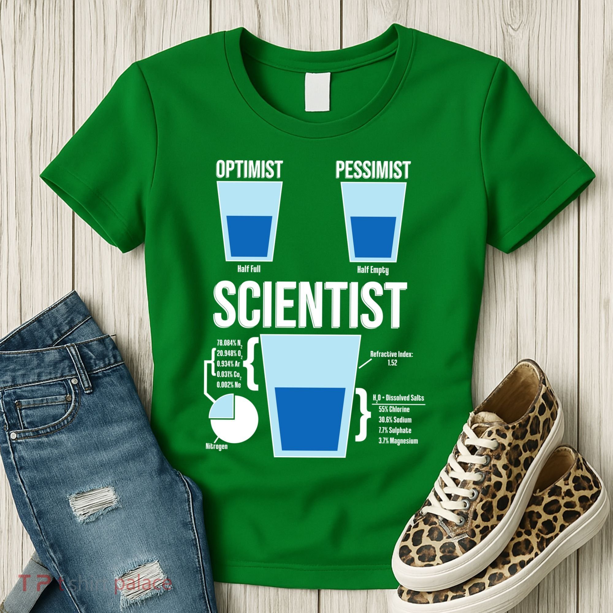Funny Optimist Pessimist Scientist Women's T-Shirt