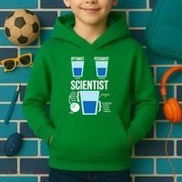 Funny Optimist Pessimist Scientist Kids Hoodie thumb 2
