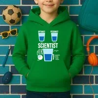 Funny Optimist Pessimist Scientist Kids Hoodie thumb 2