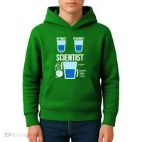 Funny Optimist Pessimist Scientist Kids Hoodie thumb 4