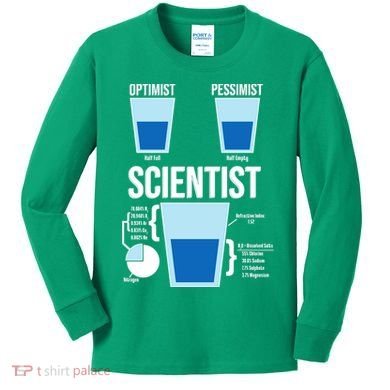 Funny Optimist Pessimist Scientist Kids Long Sleeve Shirt