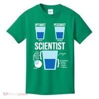 Funny Optimist Pessimist Scientist Kids T-Shirt thumb 0