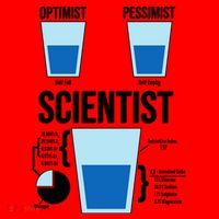 Funny Optimist Pessimist Scientist Santa Hat thumb 1