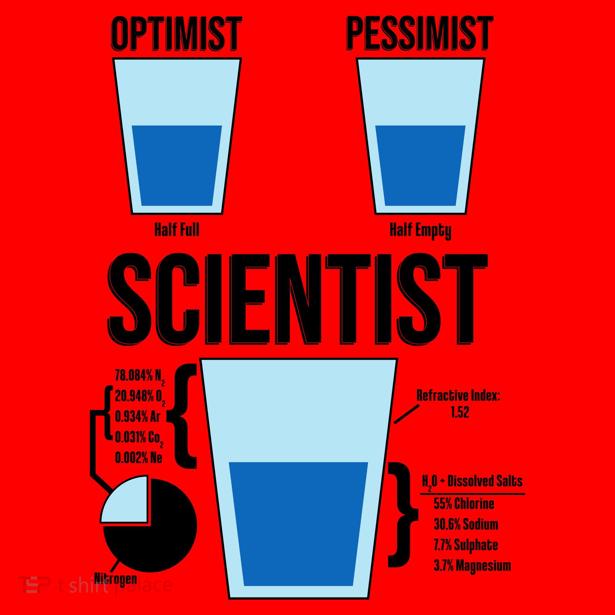 Funny Optimist Pessimist Scientist Santa Hat