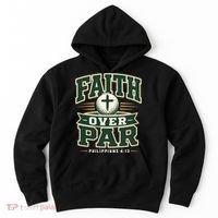 Faith Over Par Golf Inspired Funny Christian Golfers Hoodie thumb 0