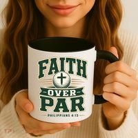 Faith Over Par Golf Inspired Funny Christian Golfers Coffee Mug thumb 3