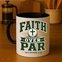Faith Over Par Golf Inspired Funny Christian Golfers Coffee Mug thumb 4
