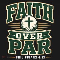 Faith Over Par Golf Inspired Funny Christian Golfers Pajama Set thumb 2