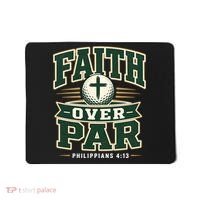 Faith Over Par Golf Inspired Funny Christian Golfers Mousepad thumb 0