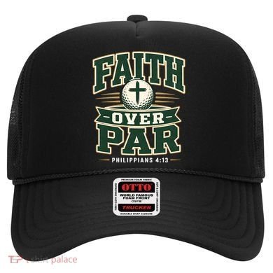 Faith Over Par Golf Inspired Funny Christian Golfers Hat