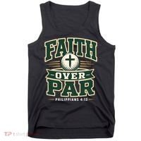 Faith Over Par Golf Inspired Funny Christian Golfers Tank Top thumb 0