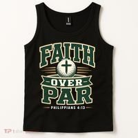 Faith Over Par Golf Inspired Funny Christian Golfers Tank Top thumb 2