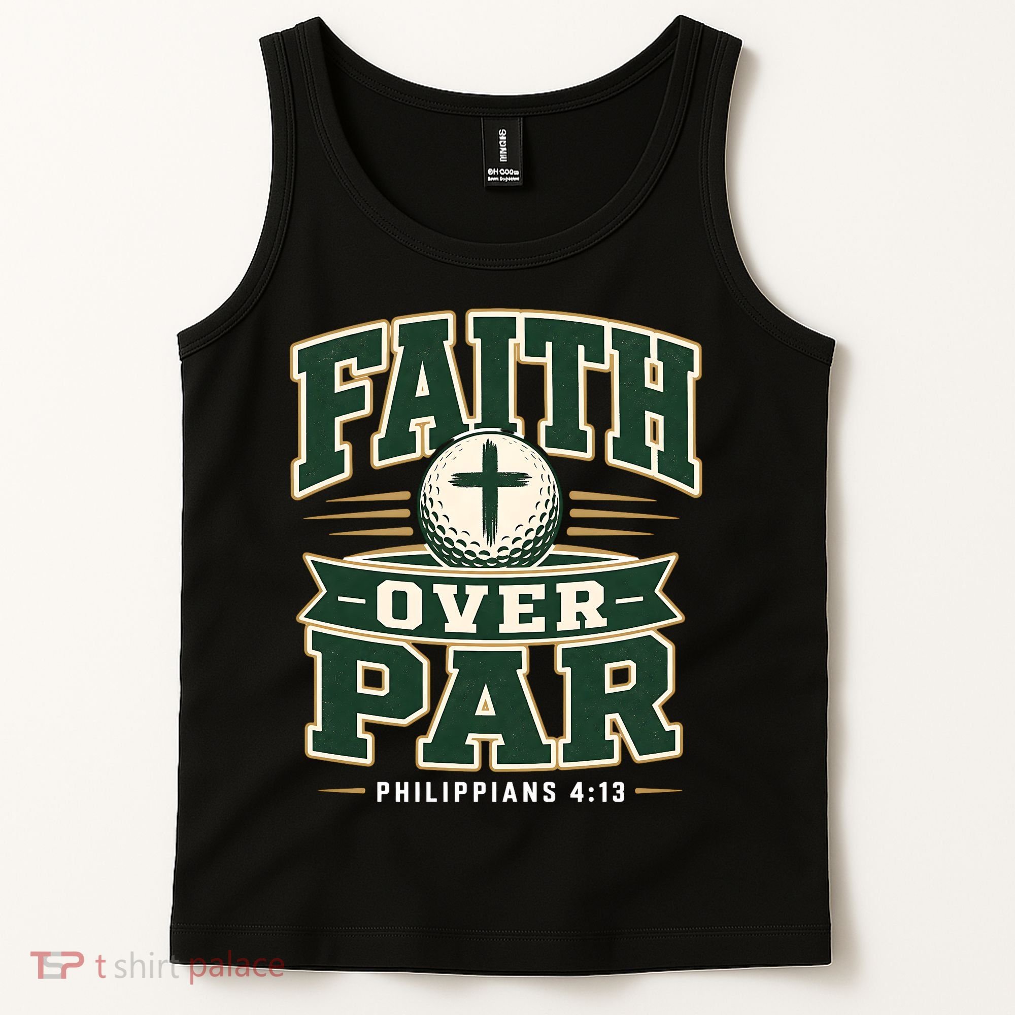 Faith Over Par Golf Inspired Funny Christian Golfers Tank Top