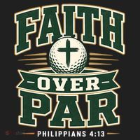 Faith Over Par Golf Inspired Funny Christian Golfers Golf Towel thumb 3