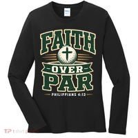 Faith Over Par Golf Inspired Funny Christian Golfers Women's Long Sleeve Shirt thumb 0